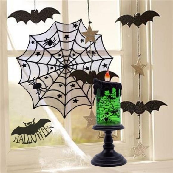 Halloween Snow Globe Candles Lighted Lamp,Battery Operated Spooky Spinning Water - Picture 6 of 6